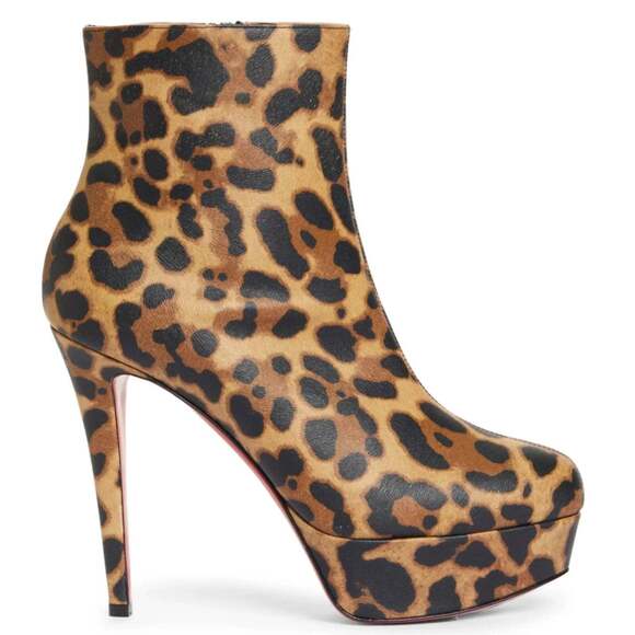 Christian Louboutin Bianca Booty 120 Leopard Brown Platform Ankle Heel Boot 36 - Picture 3 of 12